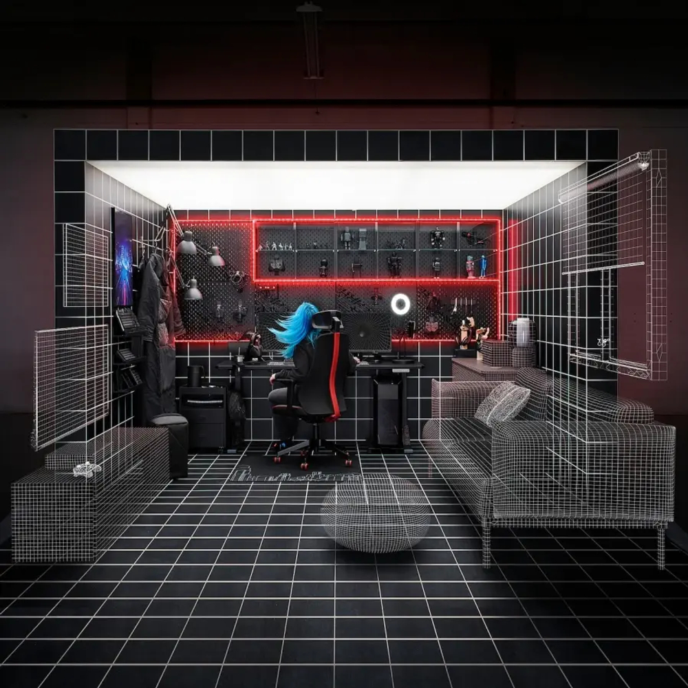 Игровое кресло - MATCHSPEL IКЕА, МАТЧСПЕЛ ИКЕА, 66х66 см, черный