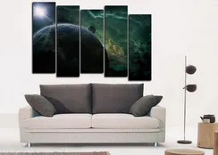 Модульная картина "Затмение в космосе"