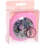 Расческа массажная складная с зеркалом, круглая «Monaco - Love», микс 4 цвета, 7 см (коробка PVC)