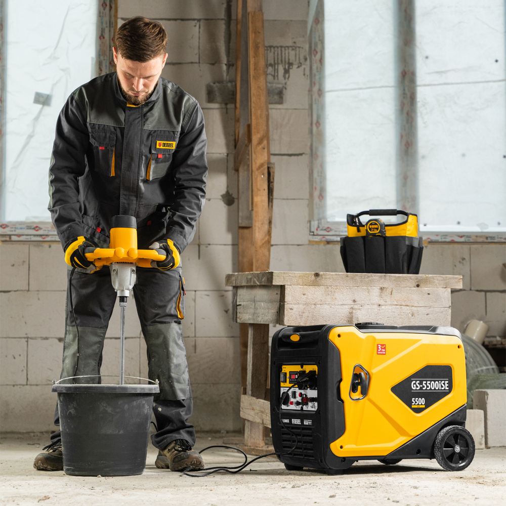 Генератор инверторный GS-5500iSE, 5,5 кВт, 230 В, закрытый корпус,электростартер Denzel