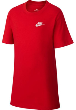 Футболка для мальчика теннисная Nike NSW Tee Embedded Futura B - university red/white