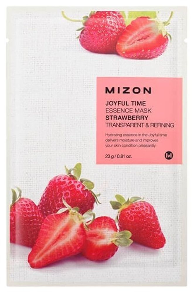 Mizon Joyful Time Essence Mask Strawberry тканевая маска с экстрактом клубники 23мл