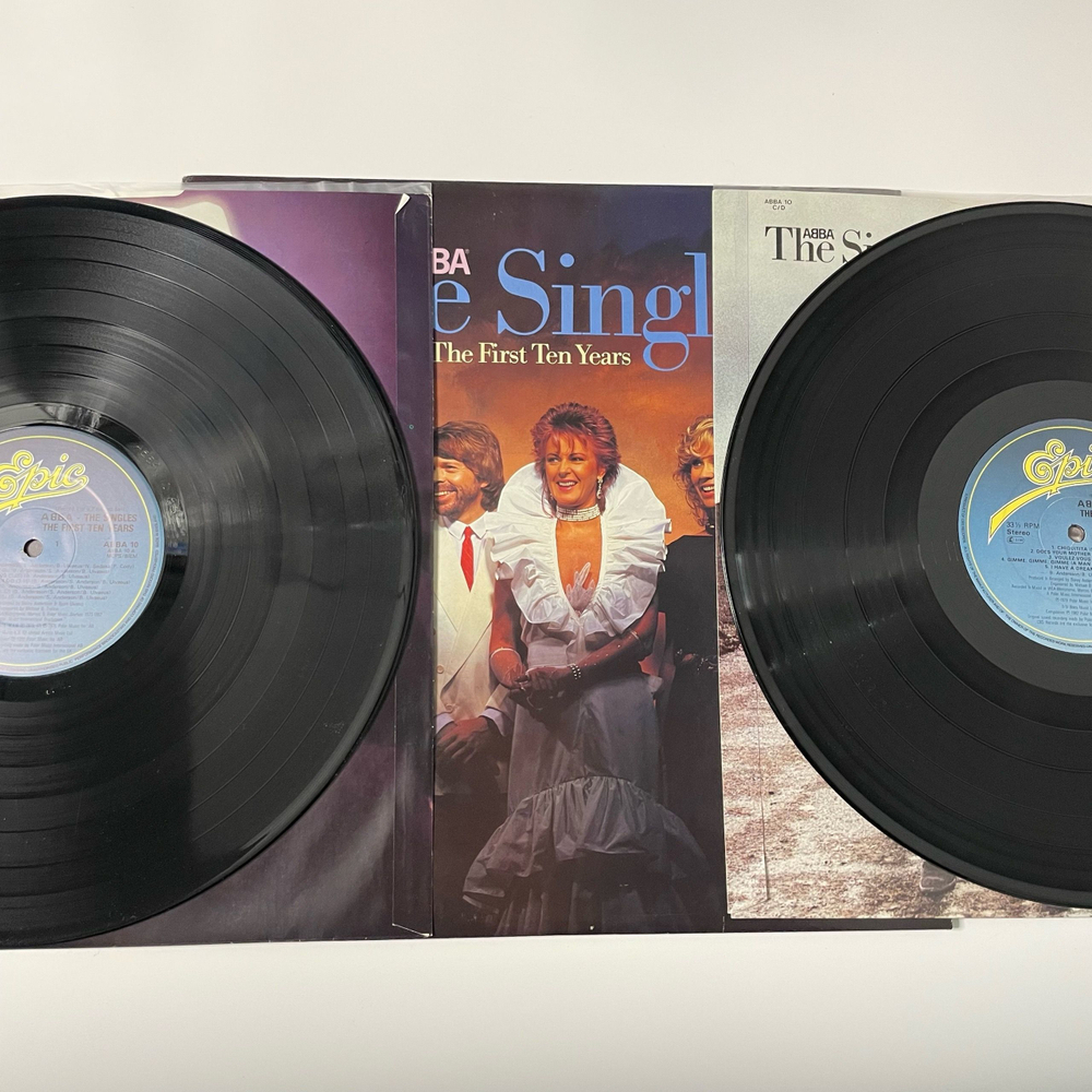 Винтажная виниловая пластинка LP ABBA АББА The Singles (The First Ten Years) (Англия 1982)