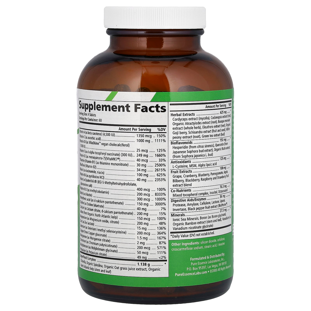 Pure Essence, LifeEssence, мультивитамины из цельных продуктов, 240 таблеток