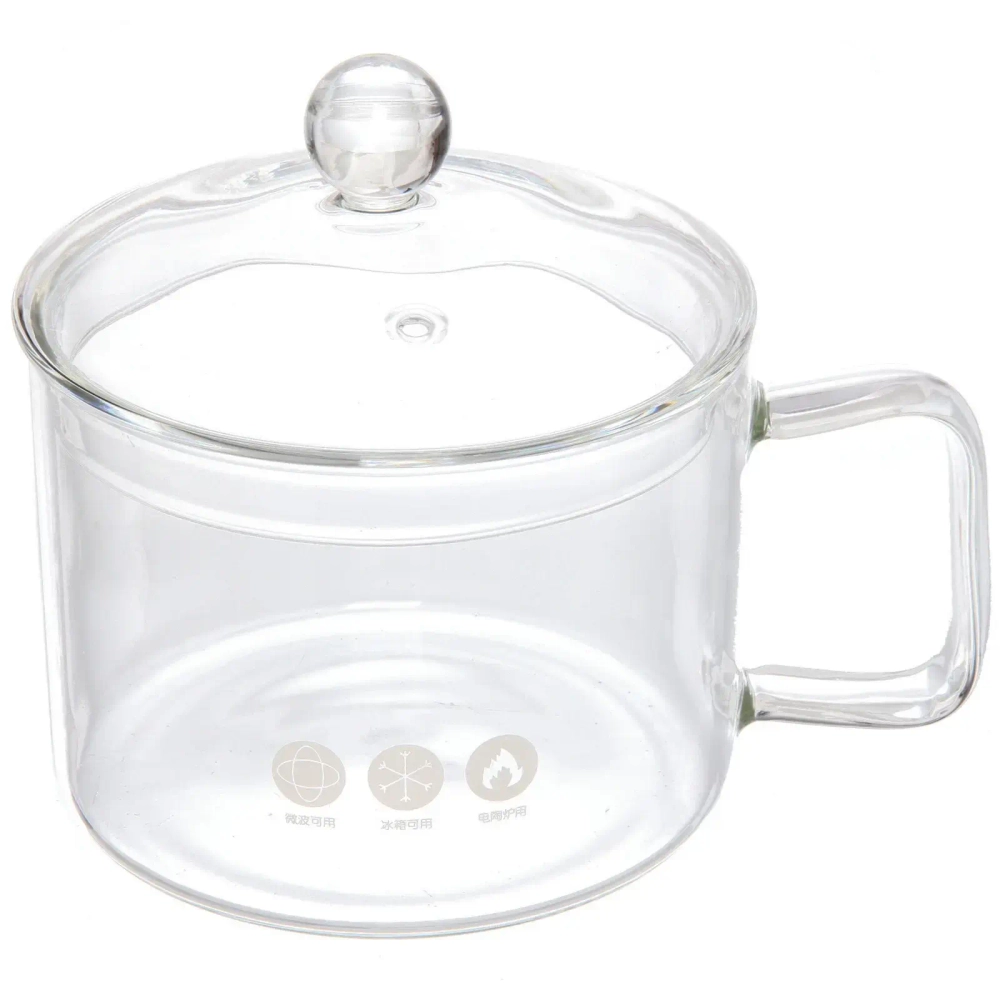 Кастрюля из боросиликатного стекла 1,35л «Хай-Тек» со стеклянной ручкой