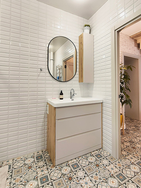 Тумба со шкафчиком в ванную комнату из МДФ в пленке