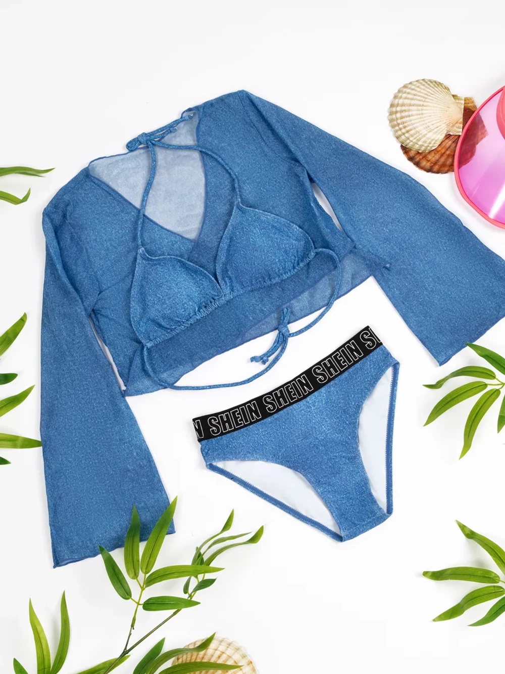 купальник раздельный 3 в 1 спортивный с топом парео