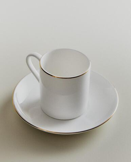 Zara Home чайная пара из костяного фарфора, цвет золотой, 12.9 см