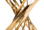 Стол стеклянный Woodville Twist gold, black