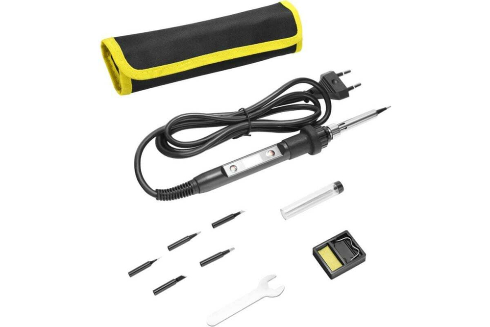 Паяльник цифровой DEKO SI11 80Вт, в сумке + набор аксессуаров, 8 шт