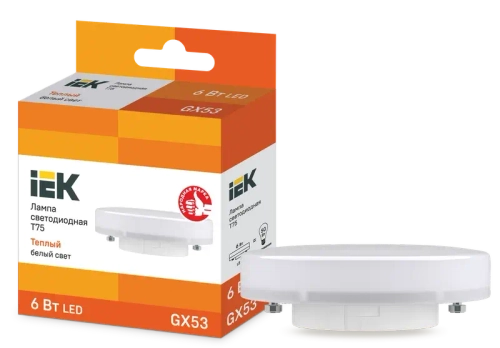 Лампа светодиодная T75 таблетка 6Вт 230В 3000К GX53 IEK
