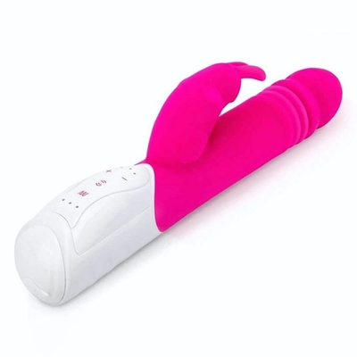 Розовый пульсирующий вибромассажер G-Spot Thrusting Rabbit - 24 см. (Цвет: розовый)