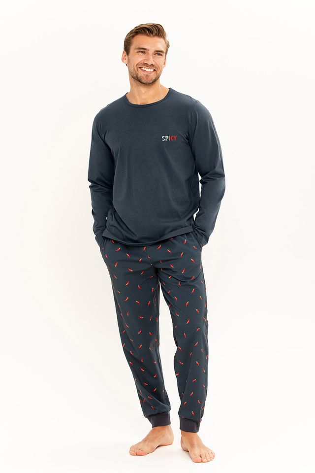 Мужская пижама с принтом "перчики" 25W Eric