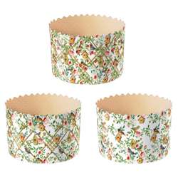 Форма бумажная для кулича «Птички в саду» (300 гр, 110/85 мм) 136шт/туб