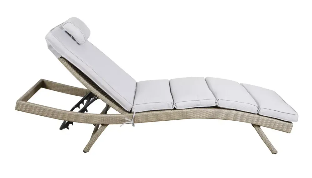 "Лиссабон" шезлонг из искусственного ротанга, цвет соломенный