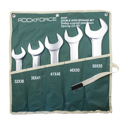 Набор ключей рожковых 5 пр. (32x36,36x41,41x46,46x50,50x55мм), на полотне RockForce##Rock FORCE RF-5052P
