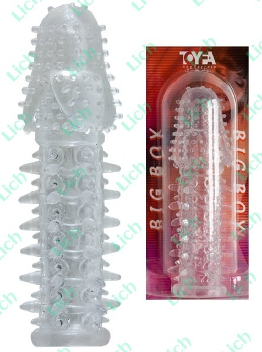 Прозрачная насадка с шишечками и шипами