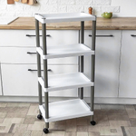 Этажерка 4-х ярусная на колесах 44,5*29*99см, 7128