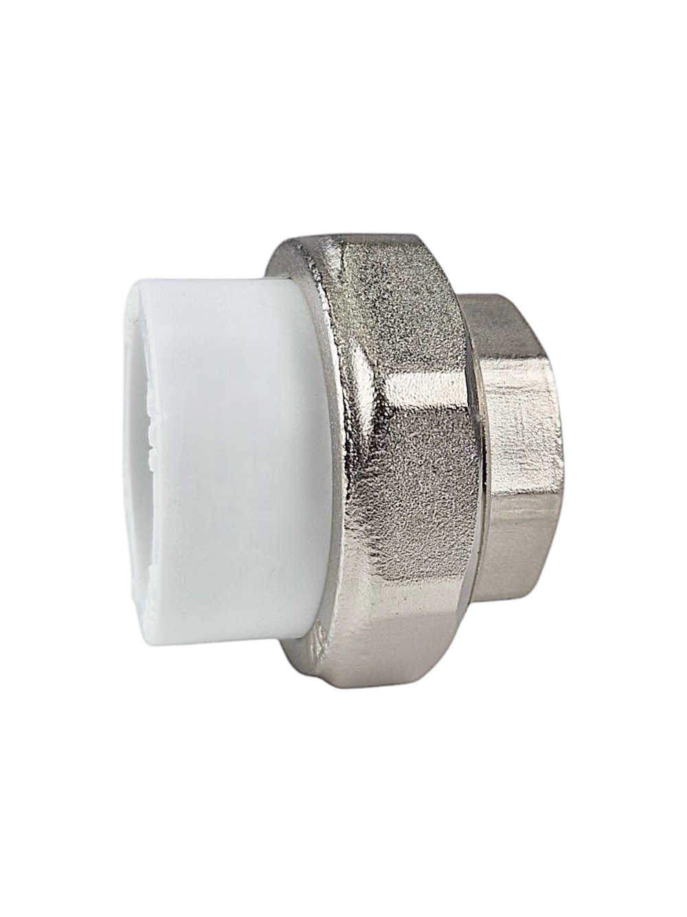 Муфта комбинированная разъемная (Американка) PPR внутренняя резьба 32х1,  белый, RTP (90/10)