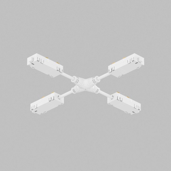 Коннектор X-образный гибкий Denkirs Smart Hide TR2116-WH