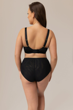 Бюстгальтер plus size с декоративными бретелями (Размер: 105D) (Цвет: черный)