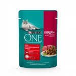 Говядина с морковью, 75г влажный корм для кошек для стерилизованных, Purina ONE