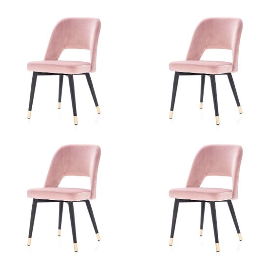Комплект из 4-х стульев Hudson розовый велюр