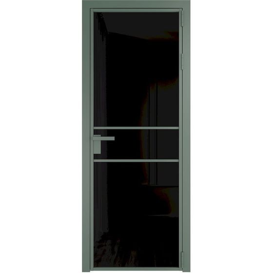 Алюминиевая дверь 2AG зелёный воск остеклённая