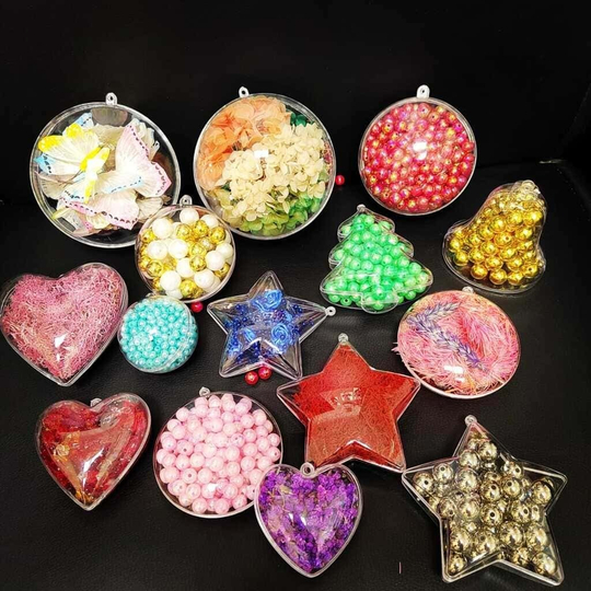 ЗВЕЗДЫ пластиковые прозрачные (разъемные из двух частей)