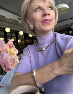 HMG Enamel Серьги Лаванда mix арт.0720 белые