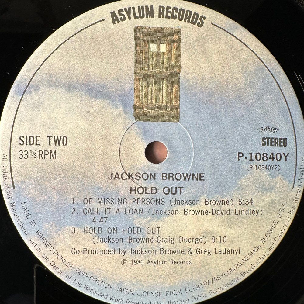 Jackson Browne ‎– Hold Out (Япония 1980г.)