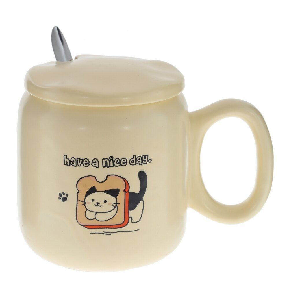 GAEM Кружка с крышкой и ложкой, 450 мл, L14 W9 H12 см, 2в.