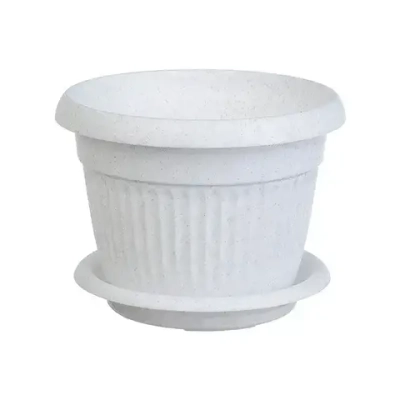 Кашпо ЛИВИЯ D160мм 1,4л с поддоном Мраморный 0,125,16х0,16м