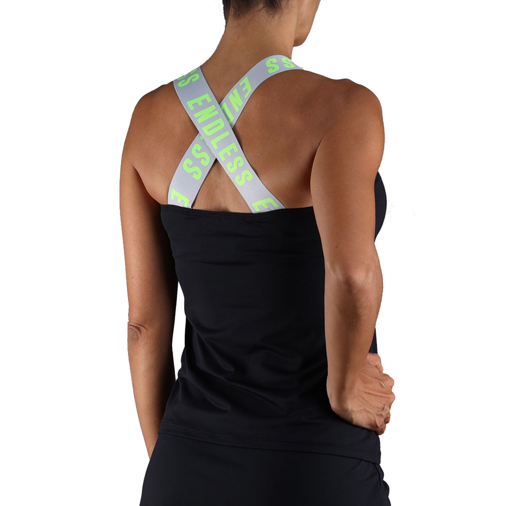 Женская теннисная майка Endless Iconic Tank Top Women - Black, Light Green