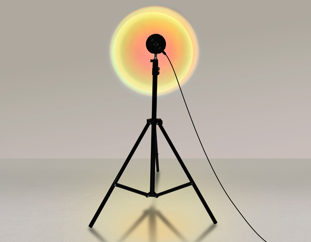 Атмосферная светодиодная напольная лампа с пультом DE8387 BK черный LED RGB 3W (ПДУ RGB)