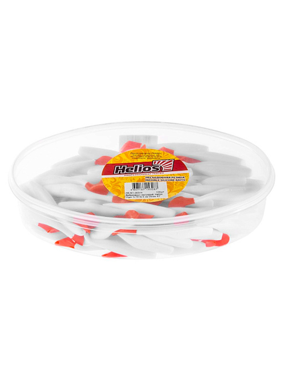 Виброхвост несъедобный Helios Vigor 3,75"/9.5 см White 20шт. (HS-6-001-N-20)