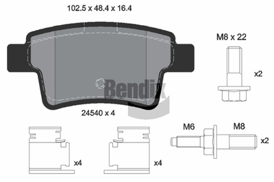 BENDIX Braking - BPD1102-BEN - Brake Pad Set, disc brake