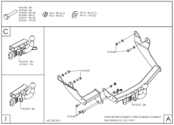Фаркоп оцинкованный Galia F083A для Ford Tourneo Connect 2002-2014, Transit Connect 2002-2014(паспорт и сертификат в комплекте)(без электрики)