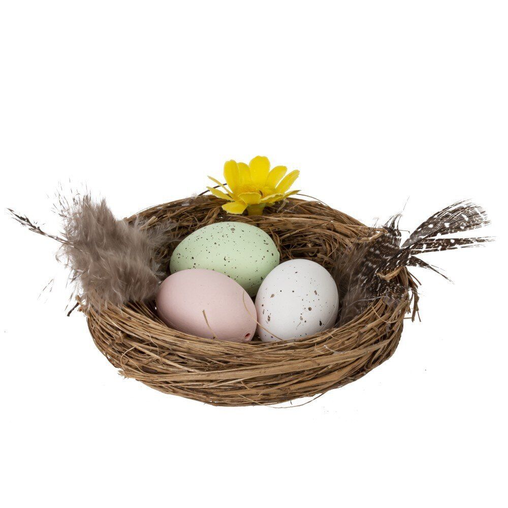 GAEM Изделие декоративное "Гнездо пасхальное" (блок 12 шт), L7 W7 H2,5 см, 2в.