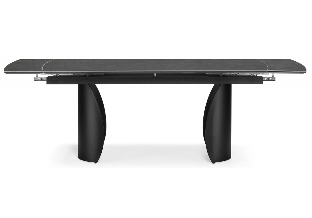 Керамический стол Woodville Готланд 180(240)х90х79 ink gray, черный