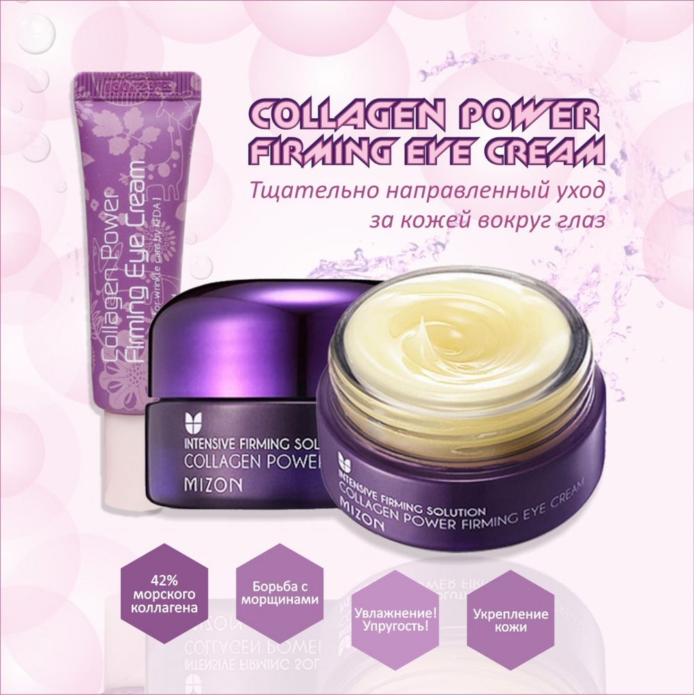 Mizon Collagen Power Firming Eye Cream омолаживающий крем для век с коллагеном