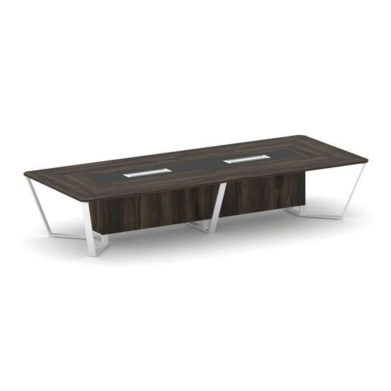 Steel Meet Стол переговорный прямоугольный KM-PR.B.SP-14 Дуб Мали/Графит Глянец/Металл Белый 4000*16