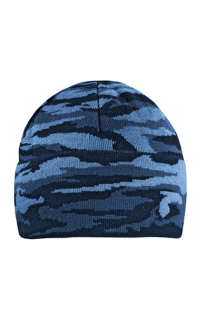 Шапка 2х нитка синий КМФ с отворотом