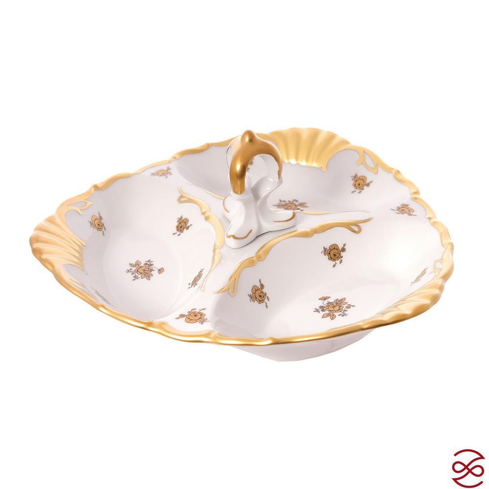 Менажница Queen's Crown Золотая роза 26 см