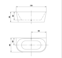 Акриловая ванна ARTMAX AM-206-1700-800