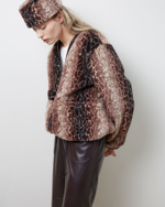 Куртка двухсторонняя из шерсти Стелла Маккартни и искусственной кожи шоколад