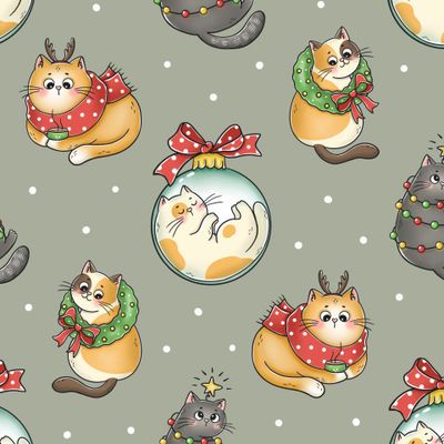 Котики новогодние