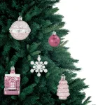 Шары новогодние ёлочные "Elegant Pink" 77 предметов, розовый/белый, ЗОЛОТАЯ СКАЗКА, 591715