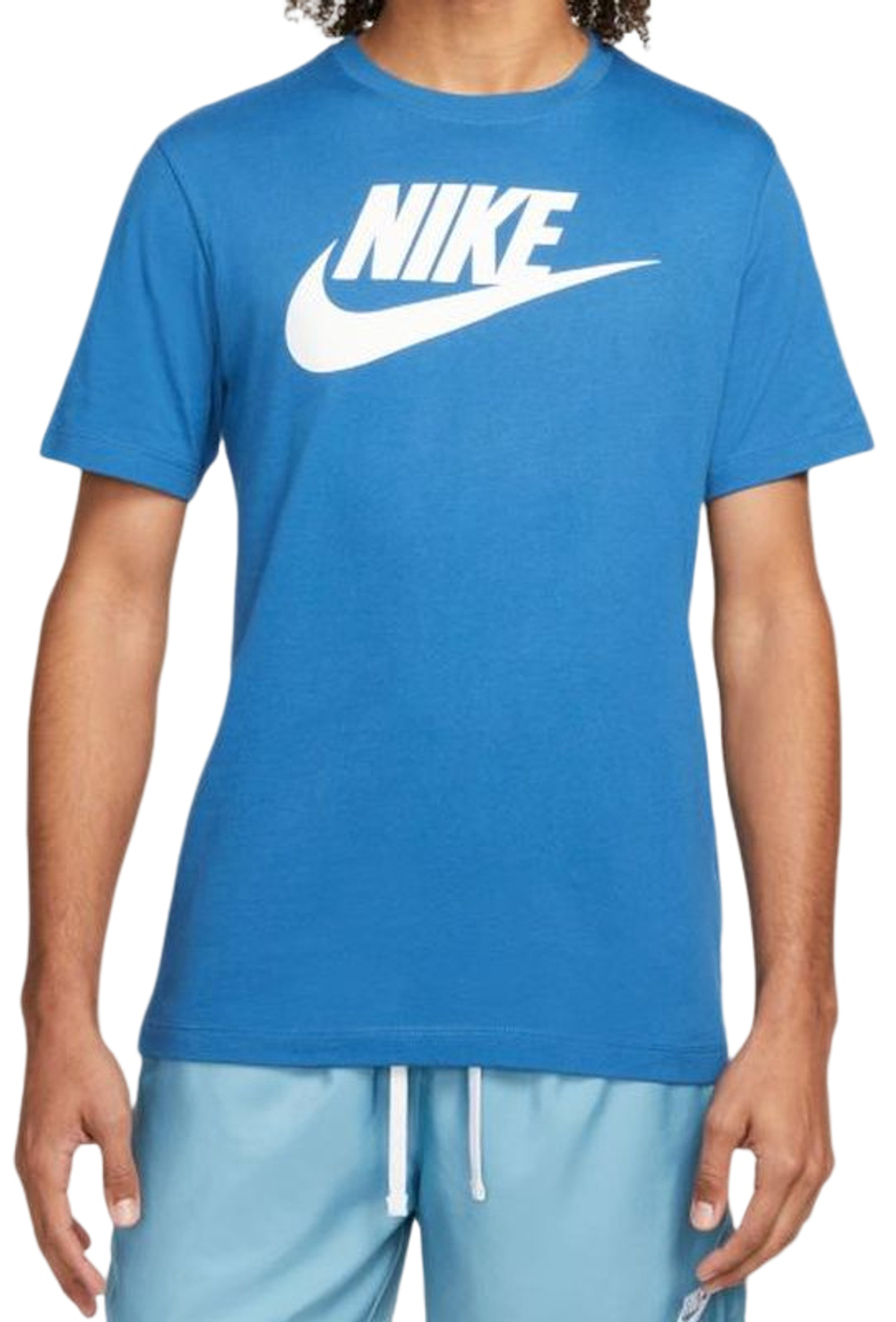 Мужская теннисная футболка Nike Sportswear T-Shirt Icon Futura M - dark marina blue/white