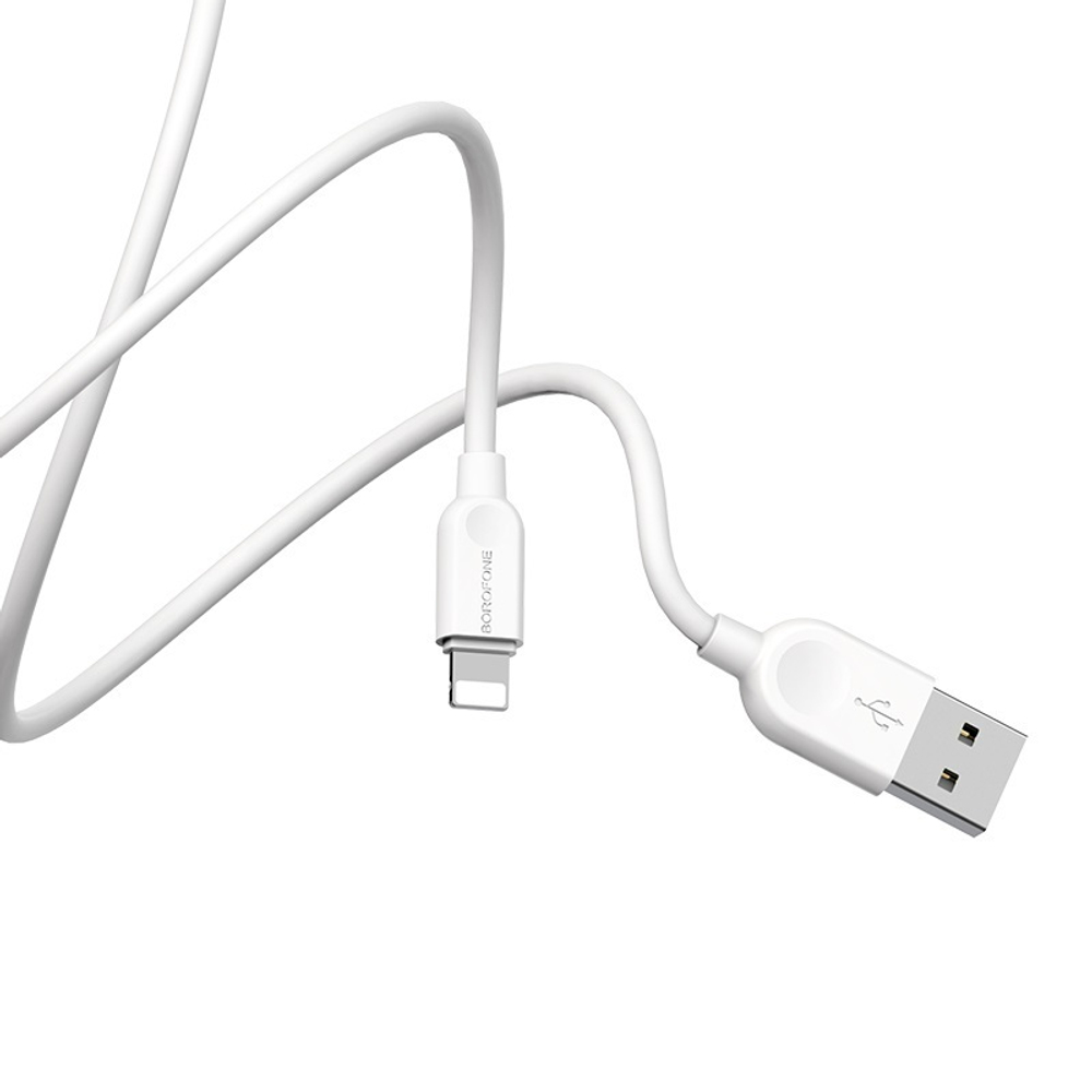 USB cable Lightning Borofone BX14 2m, 2.0A white